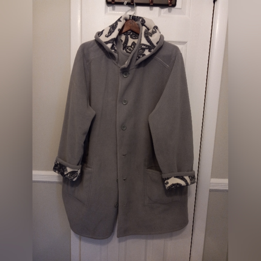 Susan Graver Men's Charcoal Hooded Raincoat